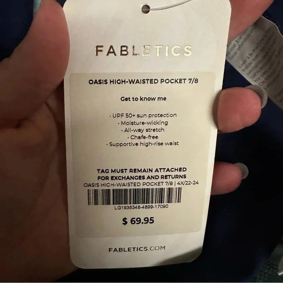 NWT Fabletics Pureluxe High-Waisted Pocket Legging 7/8 length Green Size 4X - Picture 5 of 5